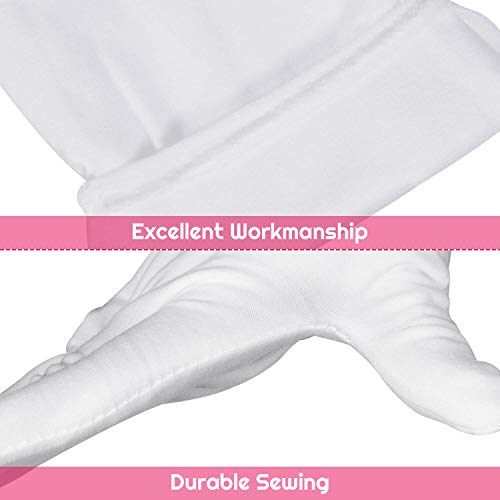 image for White Cotton Gloves, Anezus 6 Pairs Cotton Gloves Large Cloth Gloves f