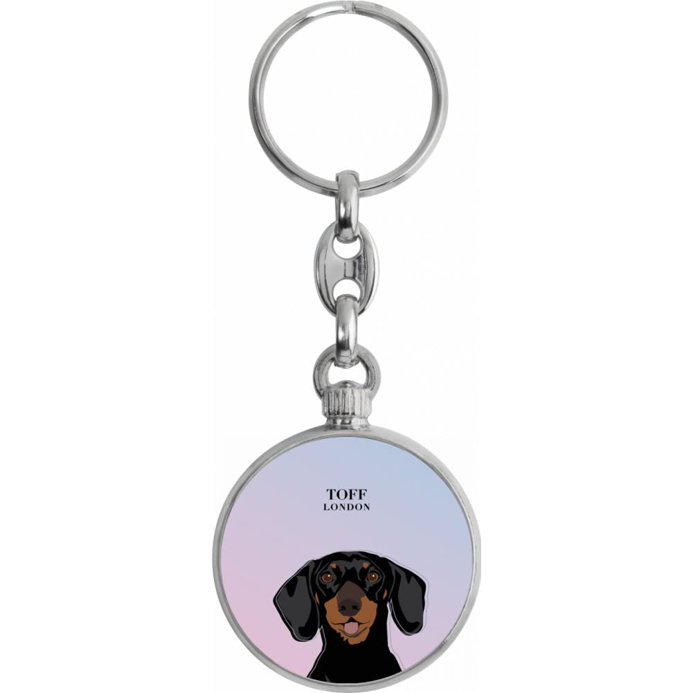 Toff London Black Dachshund Dog Head Keyring