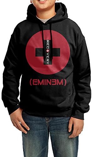 YHTY Youth Boys/Girls Hoodies Eminem Recovery Black Size M