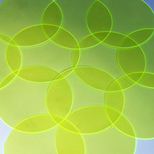 Round Vinyl Shape No Hole 70mm Yellow Go Go Fluorescent Edge Glow