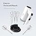 SHARDOR Hand Mixer Electric with 6 Stainless Steel Attachments (2 Beaters,2 Dough Hooks,2 Whisks) and a Storage Case, Handhold Kitchen Mixer,White