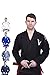 Vector Men's BJJ Gi with Bonus White Belt Ripstop Pants for Brazilian Jiu Jitsu (2, Black)