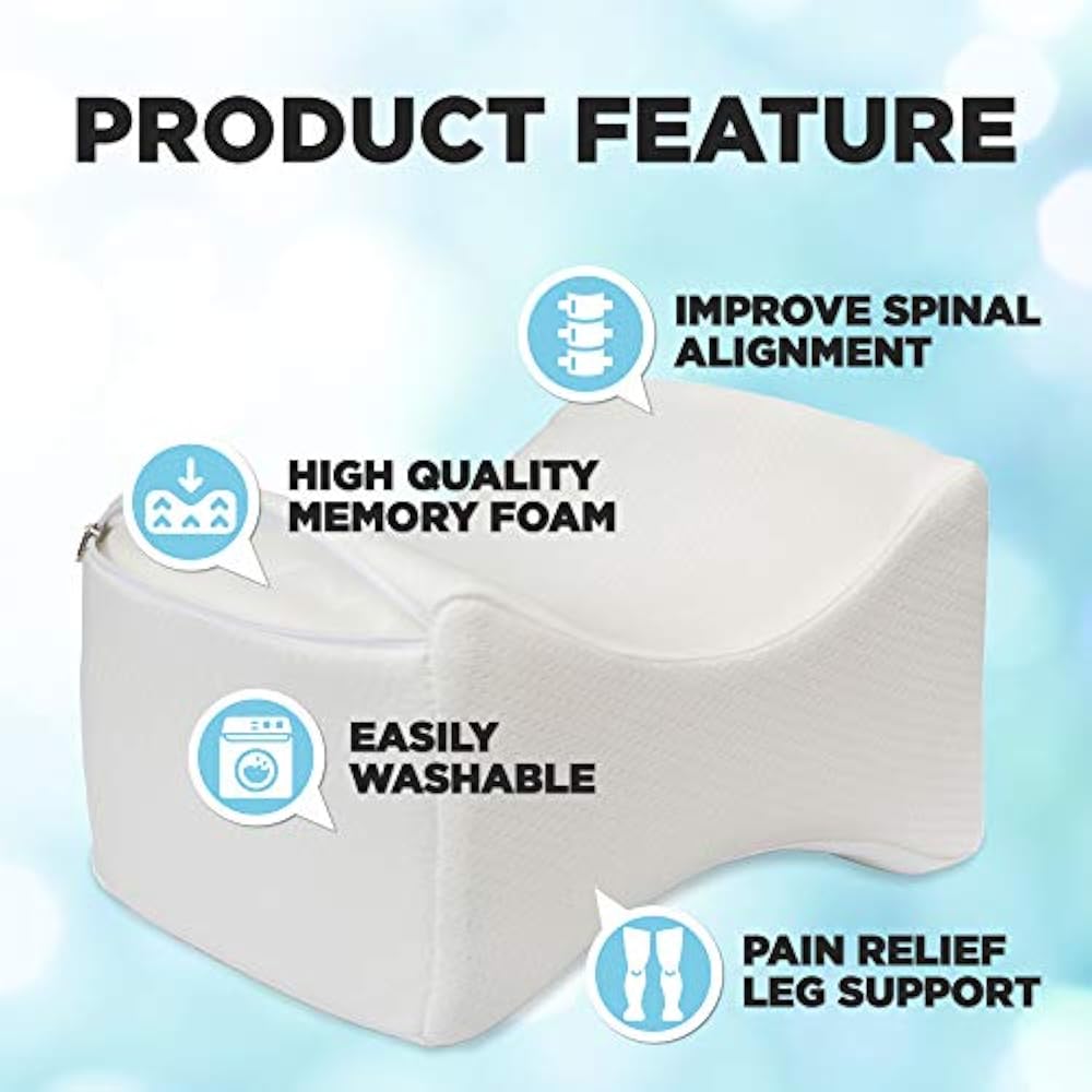 Memory Foam Wedge Contour Orthopedic Knee Pillow For Sciatica Nerve Relief, Leg, eBay