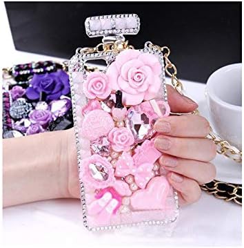 iNenk Samsung Galaxy S9 Plus Case, Deluxe 3D Handmade Glitter Diamond Bling Crystal Rhinestone Love Flower Lips Perfume Bottle Mobile Shell Back Cover - Pattern 4