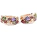 FC JORY Rose Gold Plated Prongs Crystal CZ Cubic Zirconia Multi-color Hoop U Pear Earrings