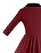 GownTown Womens 1950s Cape Collar Vintage Swing Stretchy Dresses Red