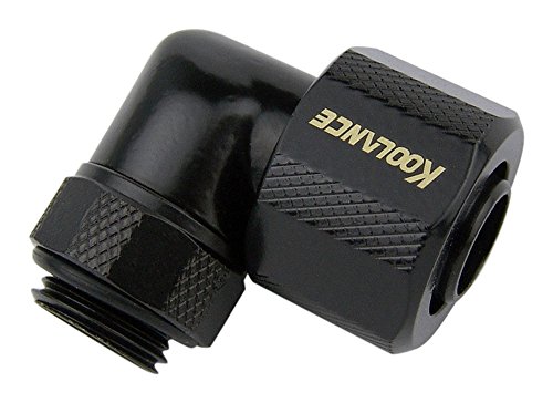 KoolanceFIT-L10X13-BK Rotary Elbow Compression Fitting for 10mm x 13mm (3/8in x 1/2in) *Black*, G 1/4 BSPP