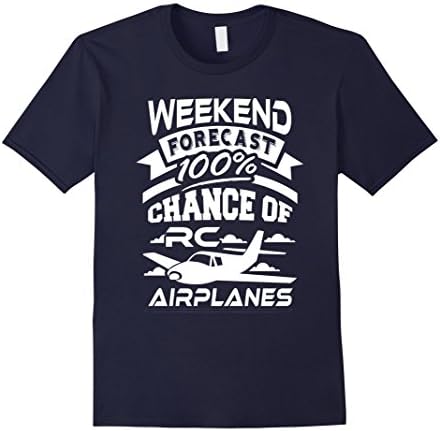 Mens Weekend Forecast 100% Chance of RC Airplanes T-Shirt 2XL Navy