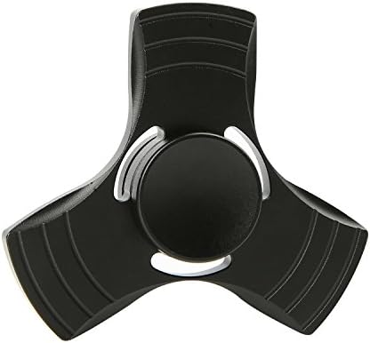 SpinnerGuys EDC Spinner Tri-Fidget Metal Toy For ADD, ADHD, Anxiety, and Autism Adult Children,Aluminum (A-Black)