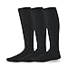 Athletic Soccer Baseball Football Active Team Sports Socks Cushion Tube Knee High 3 Pairs Black Youth Sock Size 5-7