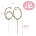 60 GOLD Cake Topper | Premium Sparkly Crystal Diamond Rhinestone Gems | 60th Birthday or Anniversary Party Decoration Ideas | Perfect Keepsake (60 Gold)