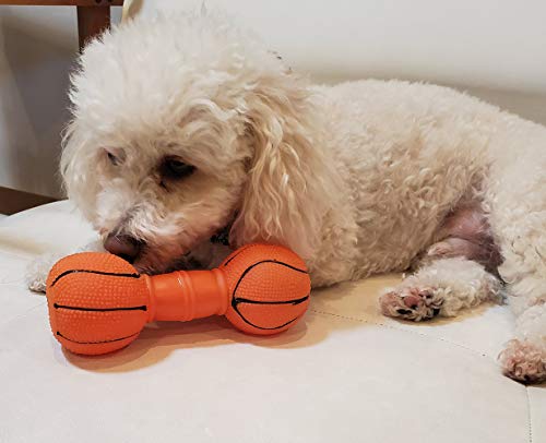 Pro Image Dog Pet Chew Toy Chew Squeaky | Basketball, Baseball & Soccer Sports Balls Dumbbell Design (3 Pack) - Thumbnail 2