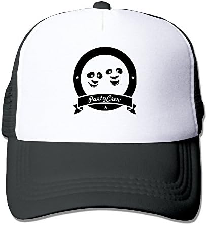 KF26A Couple Panda-Adjustable Baseball Hat Mesh Back Cap For Adult / Unisex - Black