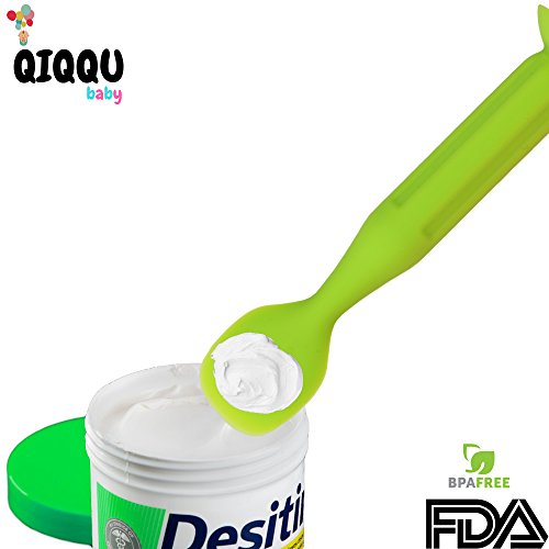image for QIQQU BABY (Blue and Green) Diaper Cream Brush, BPA Free, Medical Grad