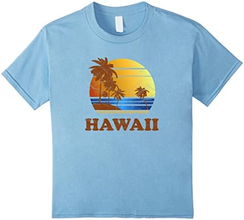 unisex-child Vintage Hawaiian Islands Distressed T Shirt 6 Baby Blue