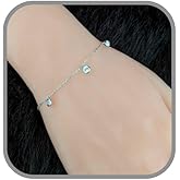 Cubic Zirconia by the Yard Bracelet 925 Sterling Silver/Dangling Bracelet/Stacking Bracelet/Adjustable Length/Gift for Her