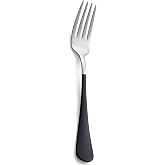 Onlycooker Black Dinner Fork, 18/0 Black handle Stainless Steel Satin Finish 8.1-inch Silverware Flatware Fork Set, Set of 12, Dishwasher Safe