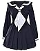 Classic Japanese School Girls Sailor Dress Shirts Uniform Anime Cosplay Costumes with Socks Set(Black)(XS = Asia S)(SSF08BK)
