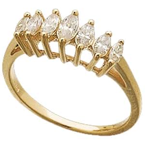 Amazon.com: 14Kt Yellow Gold Lucky Seven Marquise Diamond Anniversary