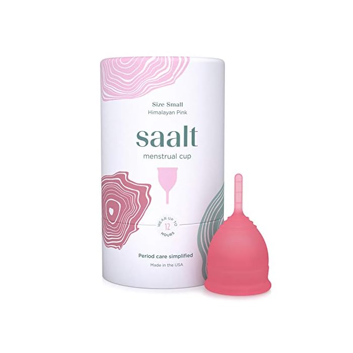 Saalt Menstrual Cup - Premium Design - Most Comfortable Period Cup - #1 Active Cup - Wear for 12 Hours - Soft, Flexible, Reusable Medical-Grade Silicone - Made in USA