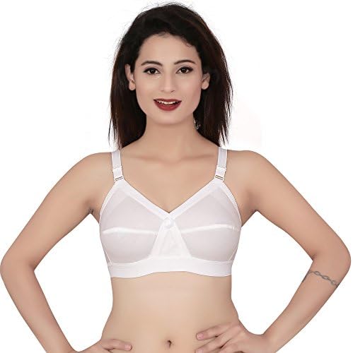 Leiora- Womens Cotton D Cup Non Wired Non Padded T Shirt Bra - Size 32D, 34D, 36D, 38D, 40D, 42D & 44D - Full Cup Coverage Brasier Available in Black, White & Skin Color