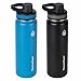 ThermoFlask 24-Ounce Double Wall Vacuum Insulated Stainless Steel Water Bottles, Blue, Black, 24oz