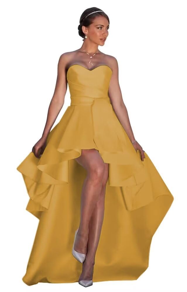 NLQ High Low Prom Dresses Sweetheart Strapless