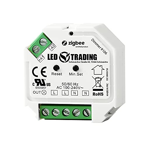 LED TRADING ZigBee Controller 230V Unterputz Dimmer Aktor 200W LED für Taster Phasenabschnitt-Steuerung für dimmbare LED Lampen, Trafos & Leuchten thumbnail 1