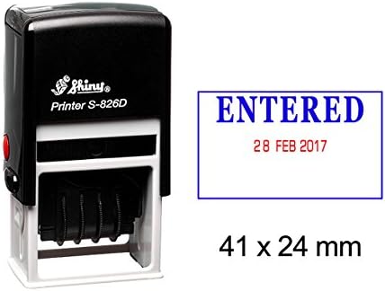 Shiny Date Stamp Self Inking With Entered Text Ofiice Stationary Rubber Stamper S-826D