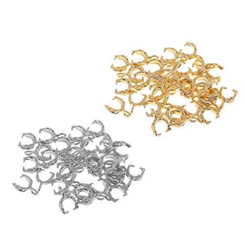 perfektchoice 30 Pack Metal Pinch Clip Bail Clasp Dangle Charm Bead Pendant Connector Findings for Jewelry Making Necklace Chain, DIY Dangle Hair Chopsticks - White K, 1cm