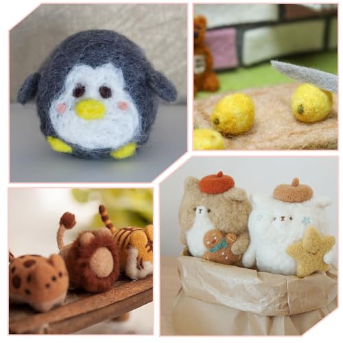 BDHYYM Wool Felt 36 Colors Needle Felt Kit with Wool Felt Tools Suitable for Beginners in Felt Craft Creative Handmade 119 Pieces
