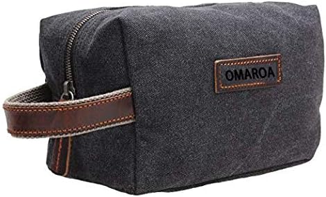 Canvas Travel Toiletry Organizer Shaving Dopp Kit Cosmetic Makeup Bag 9 Inch #B4 (grey)