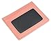 DKER Handmade Genuine Leather Unisex Slim Super Thin Card Holder With ID Card Window - Pink