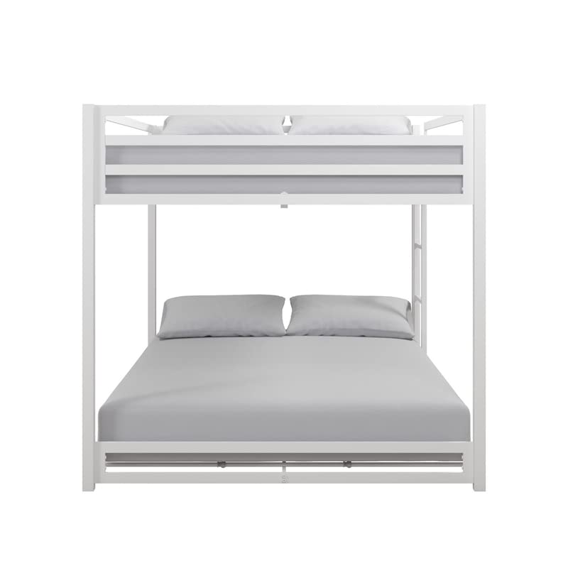 DHP Miles Metal Bunk Bed, White, Full/Full Pricepulse
