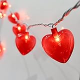 Christmas Red Heart String Lights, 8.5Ft Valentines