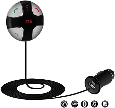 Dohomai Bluetooth FM Transmitter Wireless In-Car Hands-Free FM Transmitter Radio Adapter Car Kit with USB Car Charger Magnetic Mount for iphone Android Cellphone Samsung