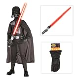 Star Wars Darth Vader Standard Child Costume with Lightsaber and Gloves - Large