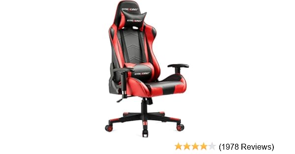 Gtracing Gaming Chair Racing Office Computer Game Chair Ergonomic Backrest And Seat Height Adjustment Recliner Swivel Rocker With Headrest And Lumbar
