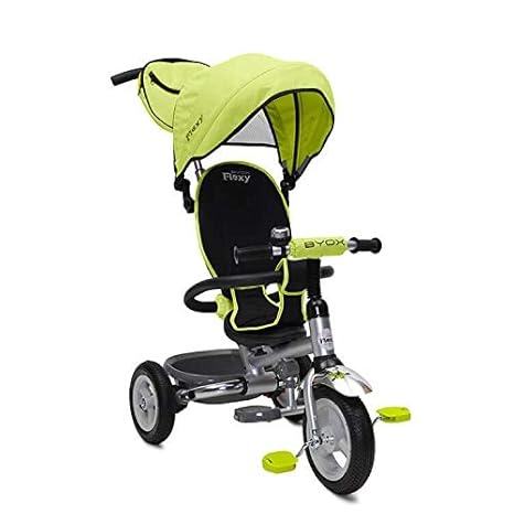 Moni Tricycle Flexy 3 in 1 Dreirad, Gummireifen, Lenkstange, Korb, klappbar (Grün)