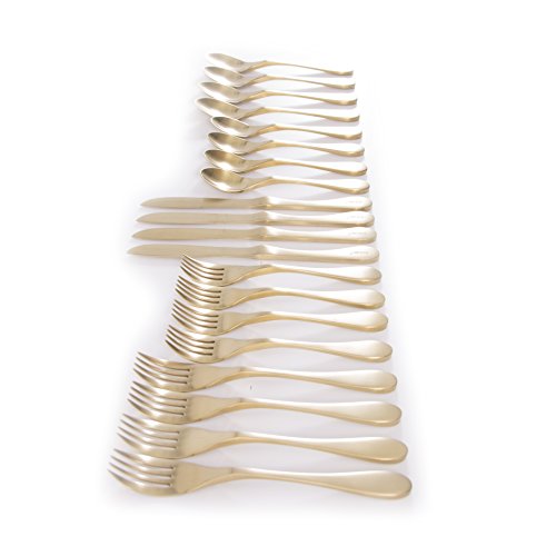 KNORK 551 Original Titanium Coated Flatware Set, 20 Piece, Brass (Gold) - Thumbnail 3