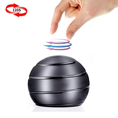BeautyChen Kinetic Desk Toy for Adults Office Stress Relief with Full Body Optical Illusion Stress Anxiety Relief Metal Ball for Kids and Adults (Black)