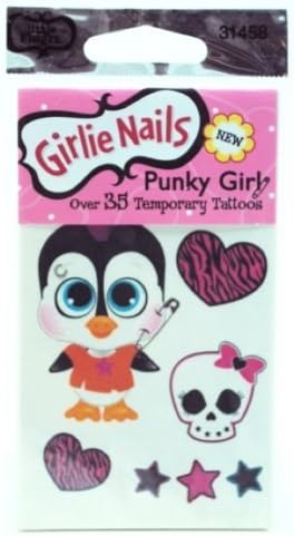 Girlie Nails Punky Girl Temporary Tatoos, 31458