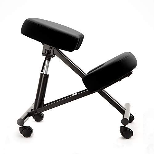 Dr.lomilomi Adjustable Ergonomic Kneeling Chair 512 for Back Pain Relief (Black)