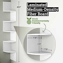 Greenco 5-Tier Corner Shelves, Floating Corner