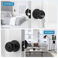 TICONN Round Door Knobs, Ball Door Knob with Dead