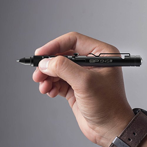 GP 1945 Bolt Action Pen -Machined Titanium/Aluminum, Multi-Tone Whistle, Breaker Integrated. USA. (Aluminum - JetBlack)