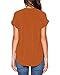 LILBETTER Women Chiffon Blouse V Neck Short Sleeve Top Shirts(Orange,Small)