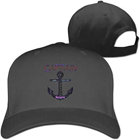 GXGML Sailing Embroidered Captain Unisex Fashion Adjustable Pure 100% Cotton Peaked Cap Sports Washed Baseball Hunting Cap Trucker Hats Black