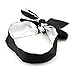 Satin Blindfold Soft Eye Mask Band Blinder Comfortable Costume Sleep Masks for Game Play (White+Black)