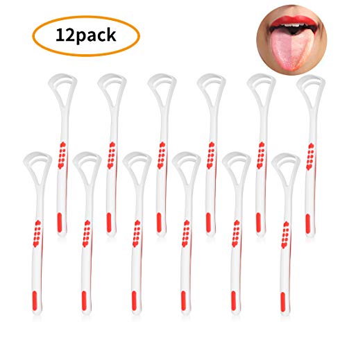 Tongue Cleaner Scraper, 12pcs Tongue Clean, Plastic Tongue Scraper for Oral Care, Get Rid of Bad Breath